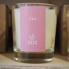 Joy boxed votive candle
