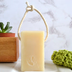 Lemon and lime handmade vegan natural soap on a rope
