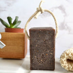 coffee cacao handmade vegan natural soap on a rope
