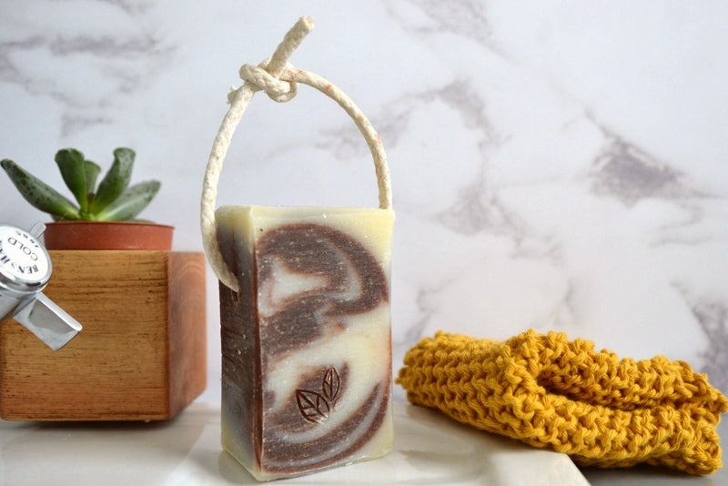 frankincense handmade vegan natural soap on a rope