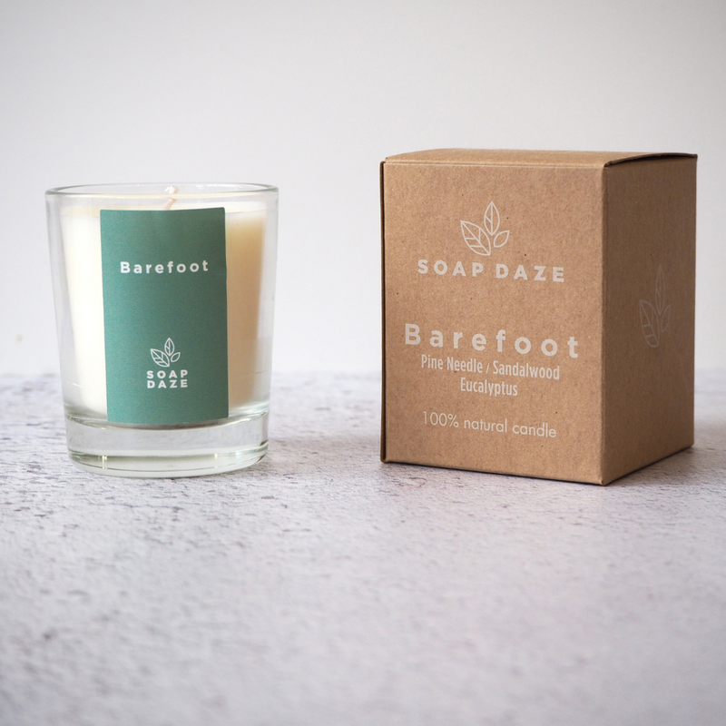 Barefoot boxed votive candle