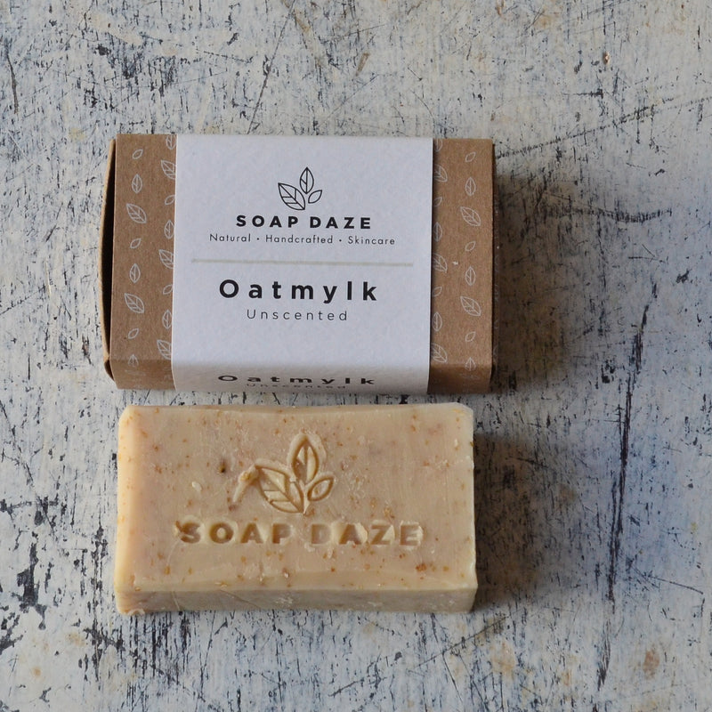 Natural deodorant and vegan soap zero waste gift set unscented oatmylk