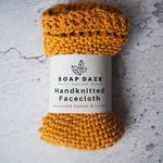 Handknitted recycled cotton / flax facecloth